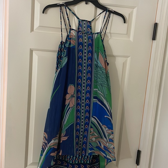 Anthropologie Maeve Laurel Silk Dress S blue green unique - Picture 8 of 9
